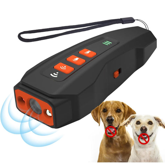 3-in-1 Rechargeable Ultrasonic Dog Training and Bark Management Device