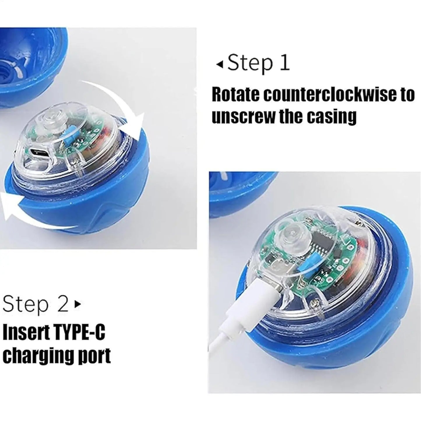 Automatic Interactive Rolling Dog Ball Toy with LED Light and USB Charging
