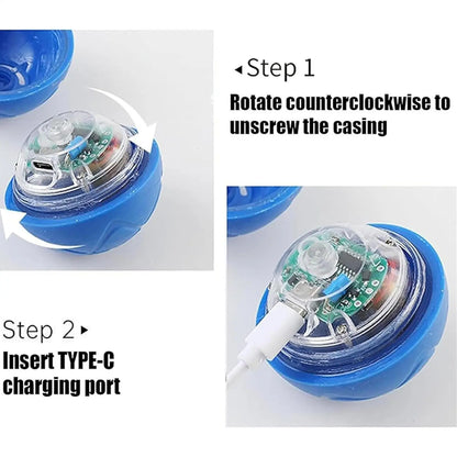 Automatic Interactive Rolling Dog Ball Toy with LED Light and USB Charging