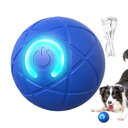 Automatic Interactive Rolling Dog Ball Toy with LED Light and USB Charging