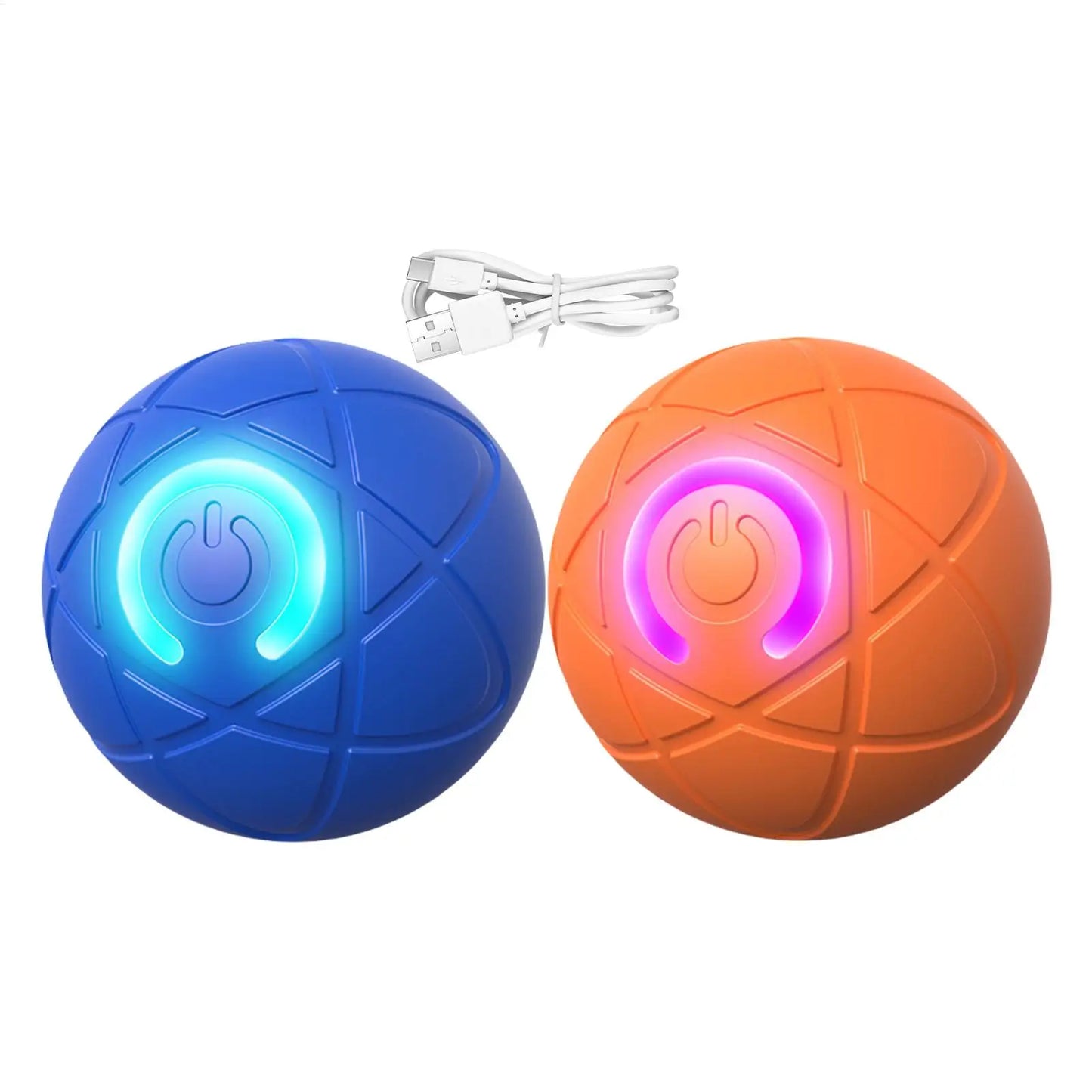 Automatic Interactive Rolling Dog Ball Toy with LED Light and USB Charging