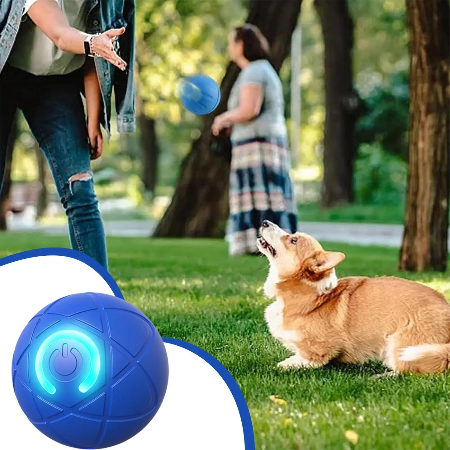Automatic Interactive Rolling Dog Ball Toy with LED Light and USB Charging