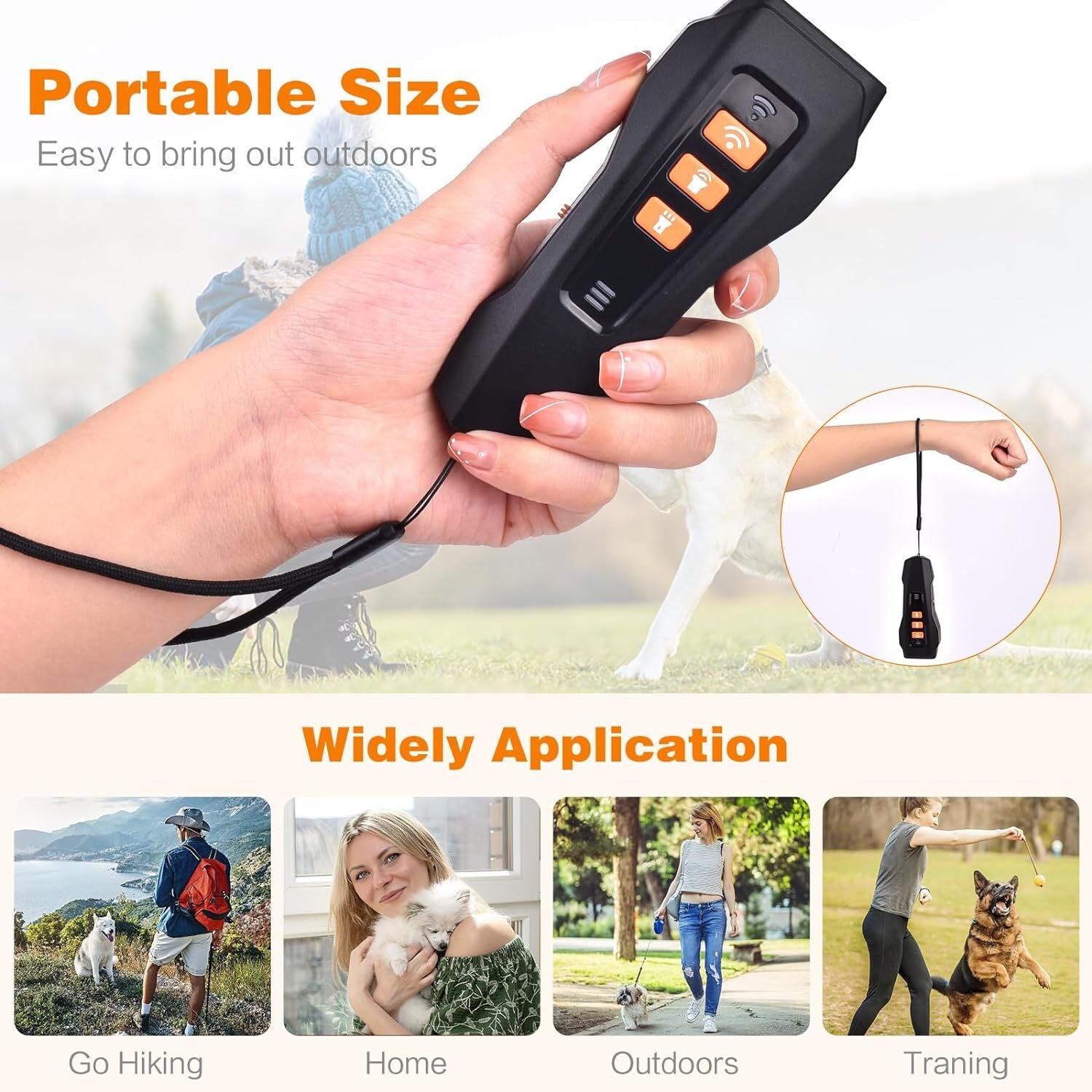 3-in-1 Rechargeable Ultrasonic Dog Training and Bark Management Device